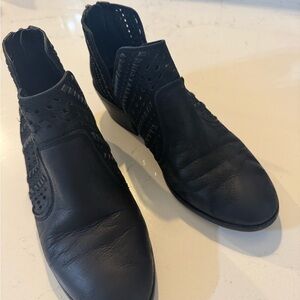 Vince Camuto Black Perforated Ankle Booties